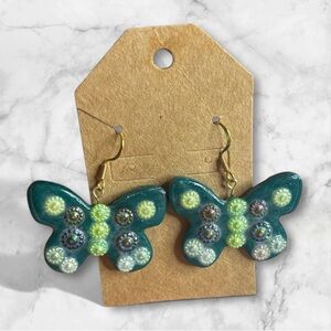 Green Butterfly Earrings